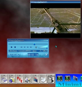 eComStation desktop showing WVGUI player