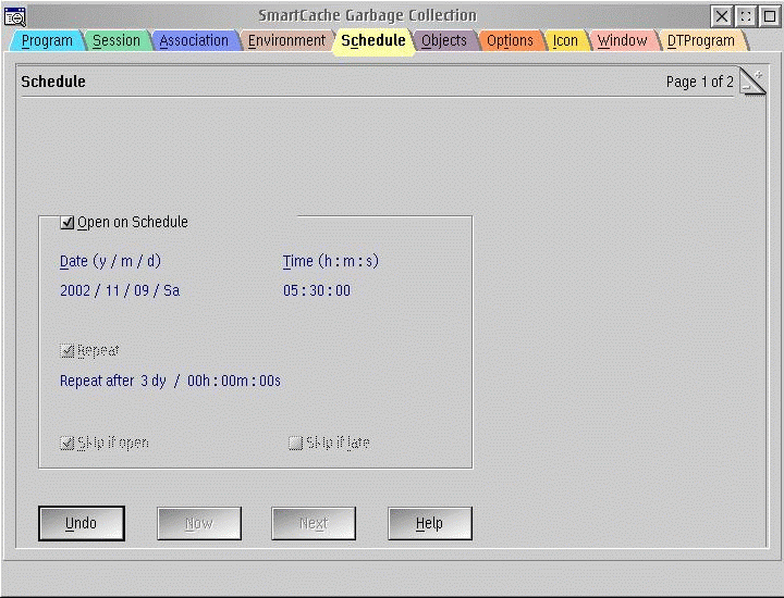 Notizbuchseite Schedule